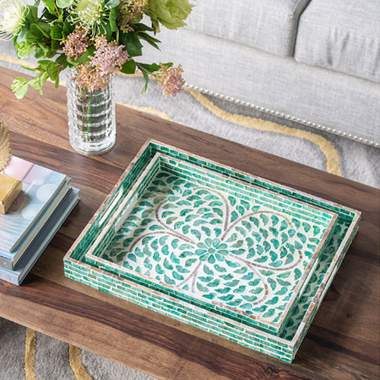 Artekko Wooden Rectangular Decorative Tray 45x35x5cm