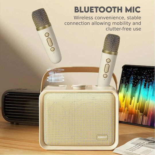 Sonic Gear Караоке Система с Безжични Микрофони iOX K600 IOX-K600-S Souffle Бежова