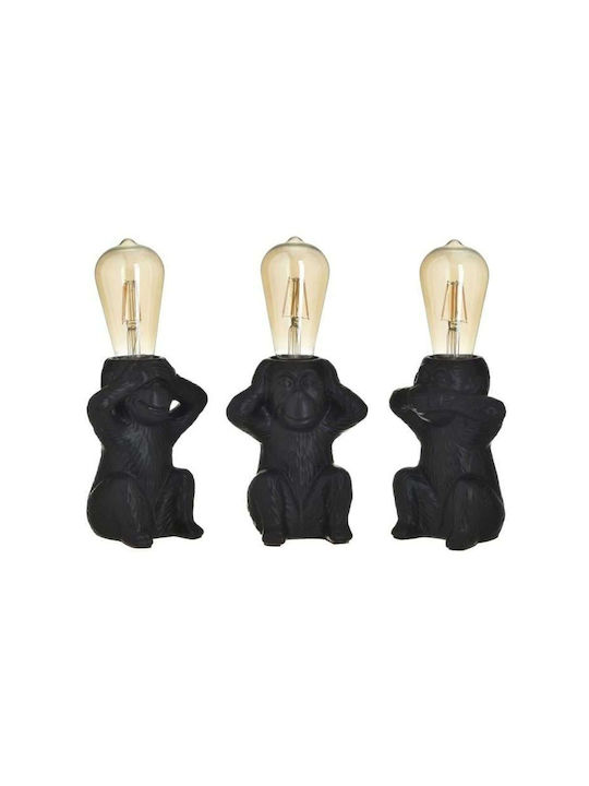 Click Lustră Decorativă Figura cu Soclu pentru Bec E27 Negru 3buc