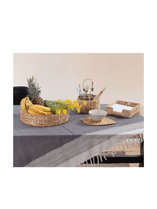 Nef-Nef Homeware Wicker Round Decorative Tray Romano 40x40x10cm