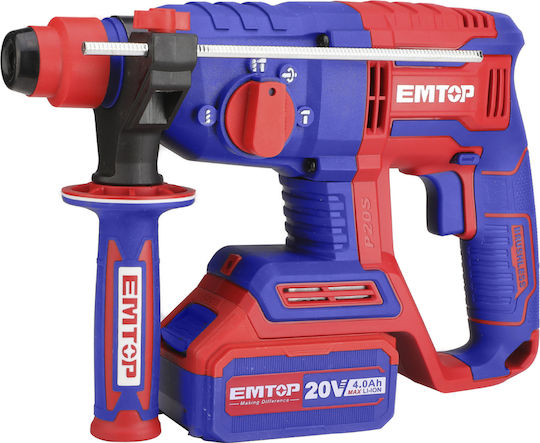 Emtop Schlag Meißelhammer Batterie Brushless 20V Solo mit Aufnahme SDS Plus ELRH20208