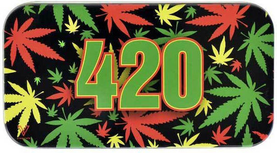 Metall-Zigarettenetui V-syndicase Blechdose 420 Rasta
