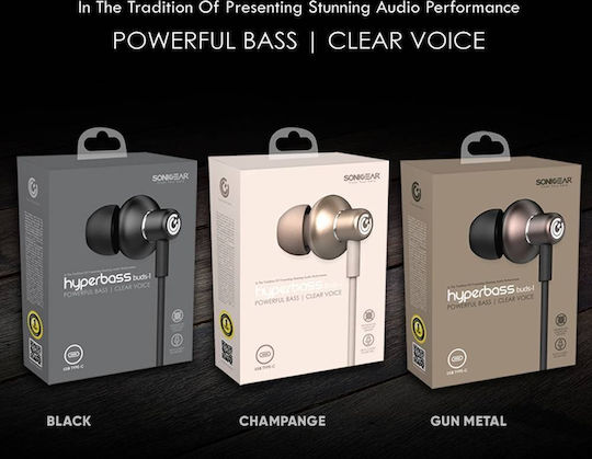 Sonic Gear Hyperbass Buds 1 In-ear Handsfree Headphones with Connector USB-C Gunmetal