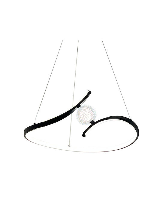 Eko Light Κρεμαστό Φωτιστικό Μαύρο LED με Φυσικό Λευκό Φως