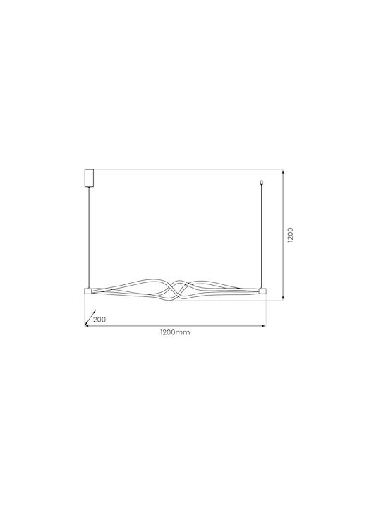 Eko Light Ρυθμιζόμενο Κρεμαστό Φωτιστικό Μαύρο LED με Φυσικό Λευκό Φως