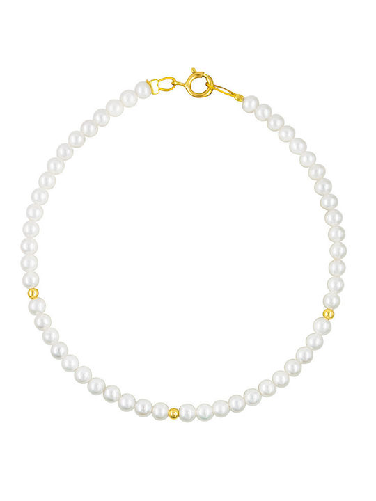 Margaritari Set with Necklace & Bracelet from Gold 14K with Pearls