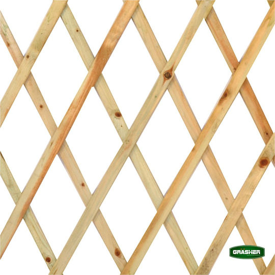 Klappbares Spalier Garten aus Holz mit Rhombus-Rasterdesign in Beige Farbe 150x180cm E-1417