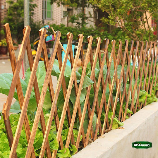 Klappbares Spalier Garten aus Holz mit Rhombus-Rasterdesign in Beige Farbe 150x180cm E-1417