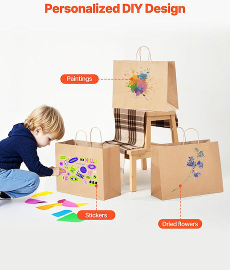 Vevor Paper Bag for Gift Brown 16x12x6cm. 50pcs
