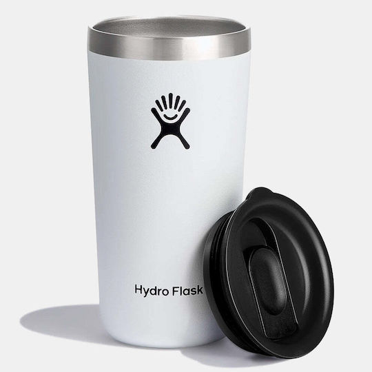 Hydro Flask Ποτήρι Θερμός Ανοξείδωτο 355ml Λευκό