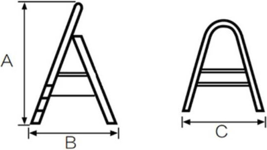 Bormann Step Ladder Iron 3 Steps 26cm