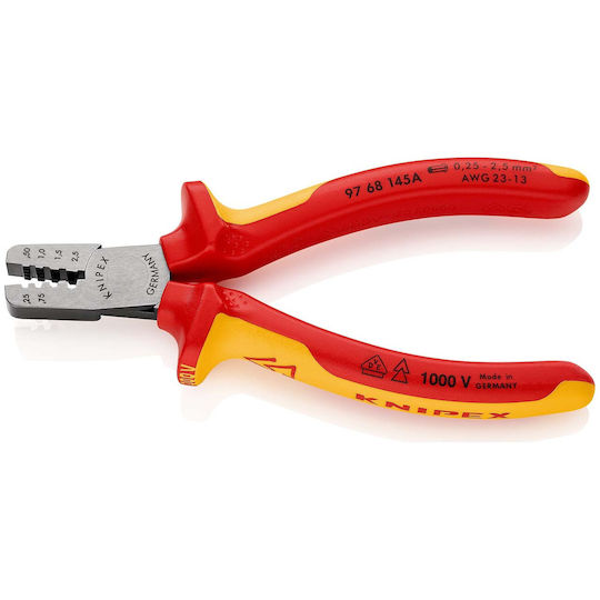 Knipex Crimping Pliers For Cross-Section 0.25 - 2.5mm² With Insulation Length 145mm