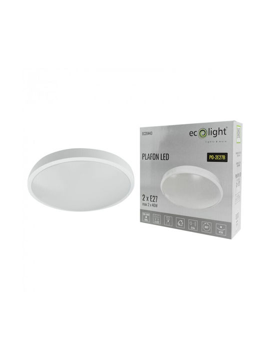 Eco Light Deckenleuchte montieren 31cm Weiße mit Lampenbirnensockel E27