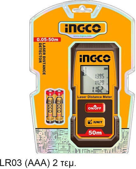 Ingco Μέτρο Laser HLDD0508 με Εύρος Μέτρησης 0.05m-50m