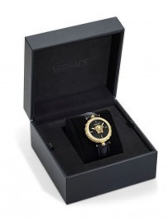 Versace Medusa Women's Watch with Black Leather Strap