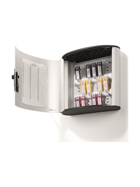Durable Wall-mounted Combination Key Holder Metallic with Combination Dial 18 Hooks 30.2x28x11.8cm