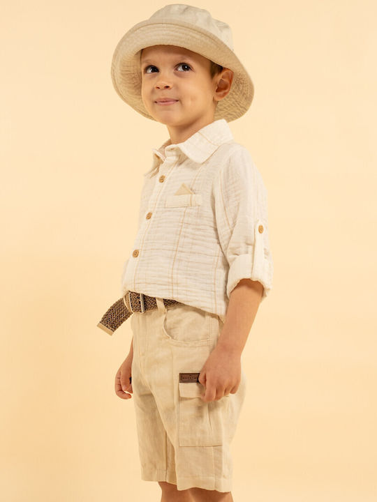 Kinder-Set mit Shorts Sommer 3Stück Ecru, Beige