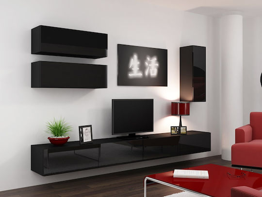 TV Stand Vigo Black Gloss M140xD30xH40cm