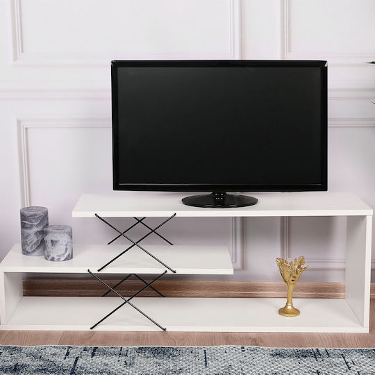 Έπιπλο Τηλεόρασης Zigzag 854kln3062 120x30x40cm White
