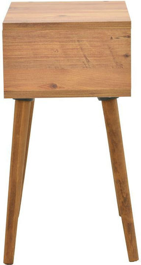 Bedside Table Hank Wooden Beige 45x30x60cm