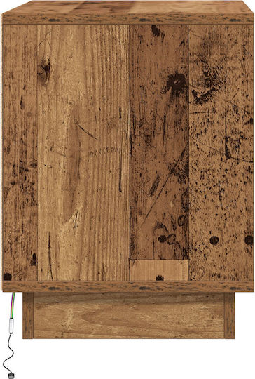 Wooden Bedside Table Old Wood 44x34.5x45cm