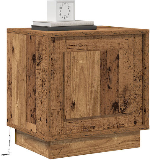 Wooden Bedside Table Old Wood 44x34.5x45cm