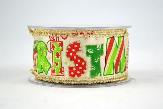Frohe Weihnachten Band 5/6,7 cm x 9,1 m Natur