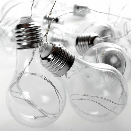 Girlande 10 Lampen Warm Transparentes Kabel 100 LED