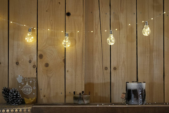 Girlande 10 Lampen Warm Transparentes Kabel 100 LED