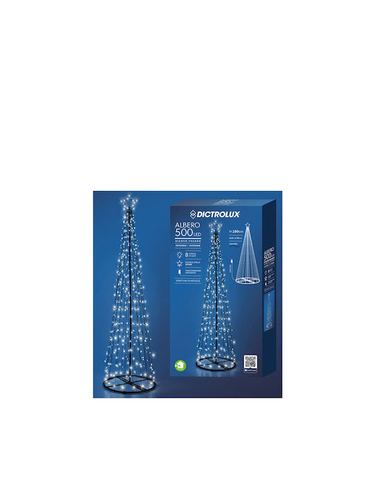 Brad de Crăciun 280cm cu Iluminare LED Negru