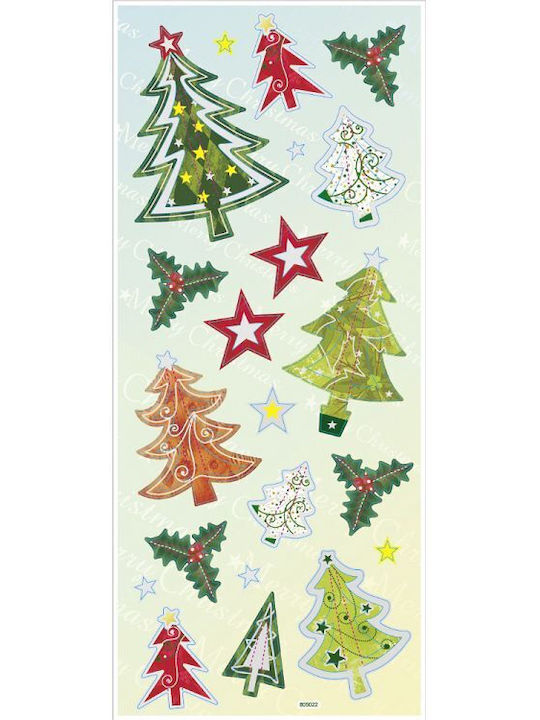 Set of 3D Effect Stickers 6 Sheets 10x23cm Christmas 1