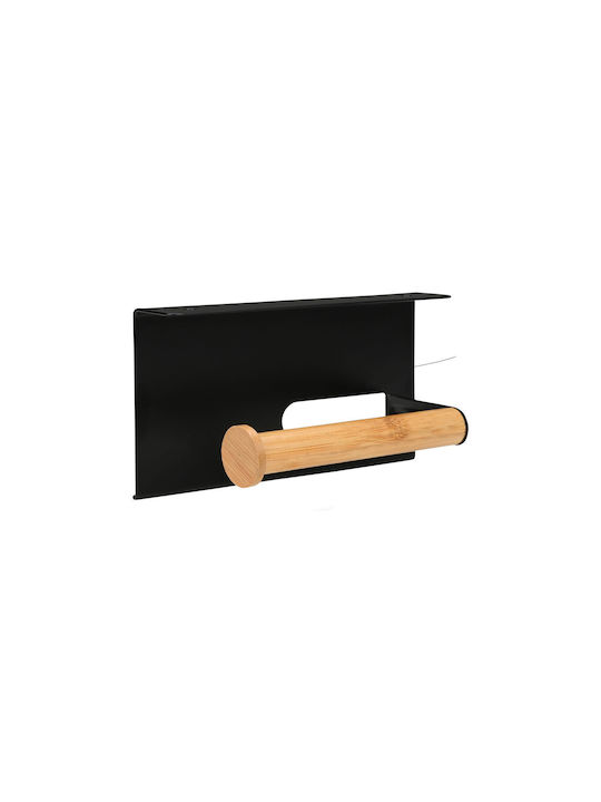 Estia Bamboo Essentials Wall-mounted Paper Holder Bamboo Black