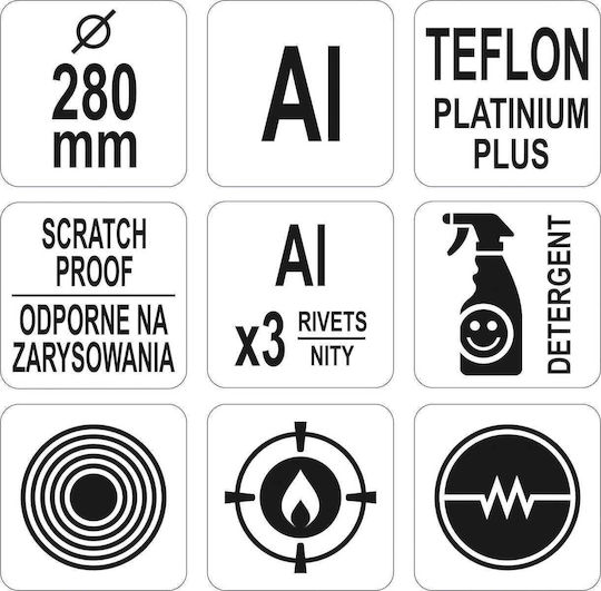 Yato 28cm Aluminium mit Antihaftbeschichtung