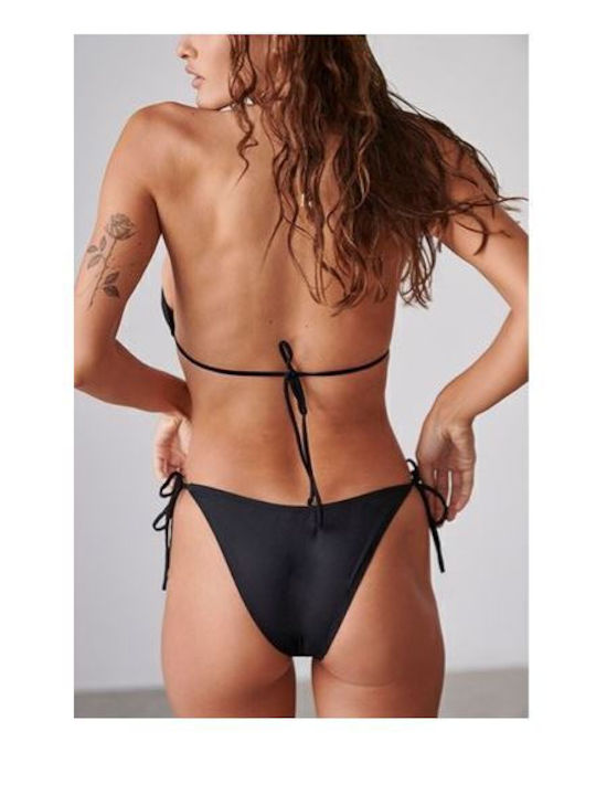 Bikini Slip mit Schnürchen Black