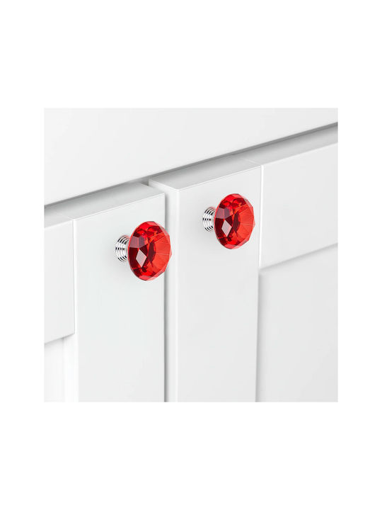 Mâner Pentru Mobilier Din Cristal În Culoare Roșie Diametru 40mm
