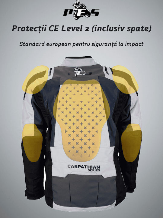 Carpathian Series Bărbătesc Geacă de motocicletă 4 Sezoane Waterproof Gri