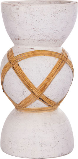 HomeMarkt Decorative Vase Maynard White 27.5x27.5x50cm