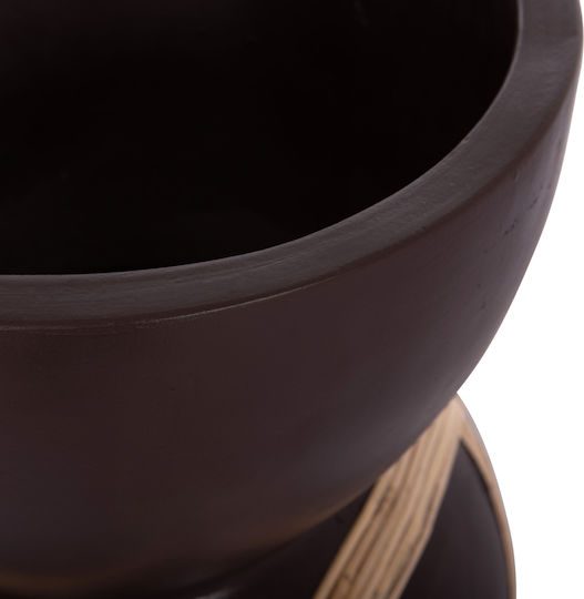 HomeMarkt Διακοσμητικό Βάζο Δαπέδου Τσιμεντένιο Maynard Μαύρο Φ32xΥ62.5cm