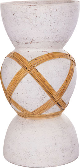 HomeMarkt Decorative Vase Maynard White 27.5x27.5x50cm