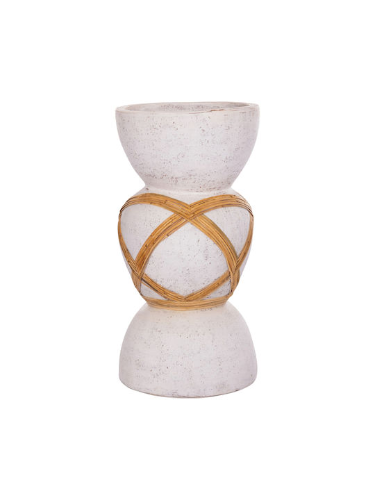HomeMarkt Decorative Vase Maynard White 27.5x27.5x50cm