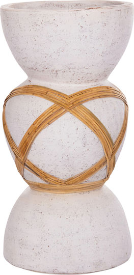 HomeMarkt Decorative Vase Maynard White 27.5x27.5x50cm