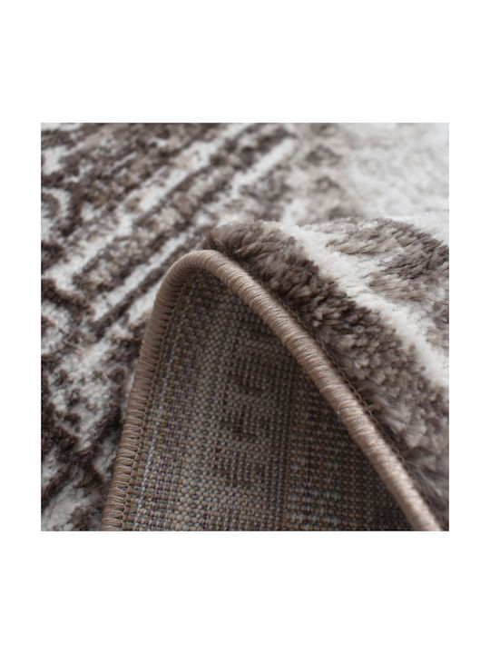 Saray Home Halic Teppich Rechteckig Synthetisch,Polyester/Cotton/Leather mit Fransen Brown