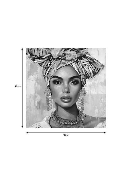 Inart Turban Εξάπτυχος Πίνακας σε Καμβά 80x80cm
