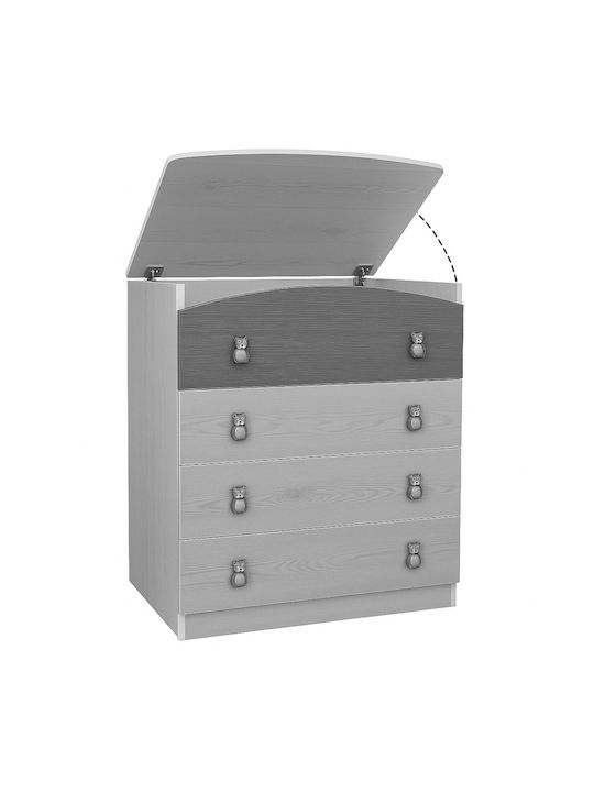 Baby Dresser with 4 Drawers White Cream 80x50x88cm