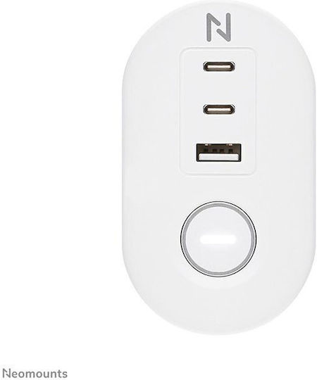 Neomounts Πολύπριζο 3 Θέσεων με 1 USB-A και USB-C