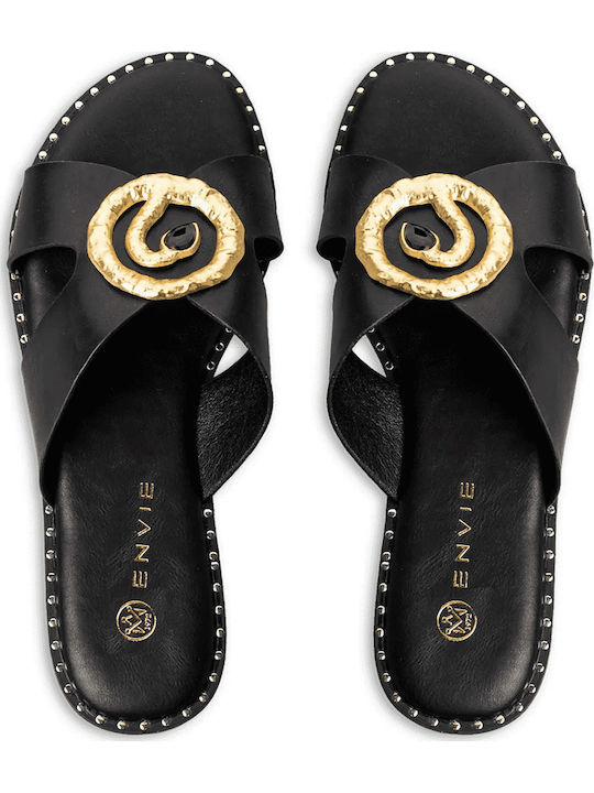 Flache Sandalen für Damen in Schwarz Farbe