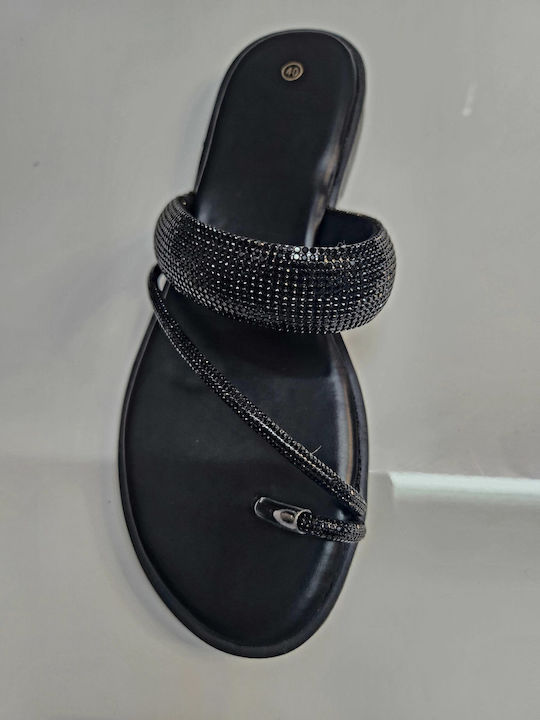 Flache Sandalen für Damen in Schwarz Farbe