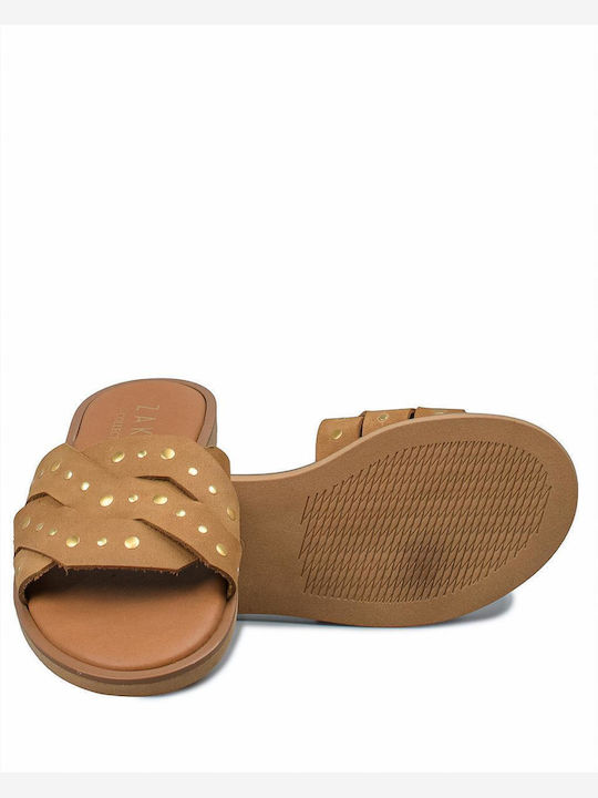 Women's Flat Sandals in Brown Color