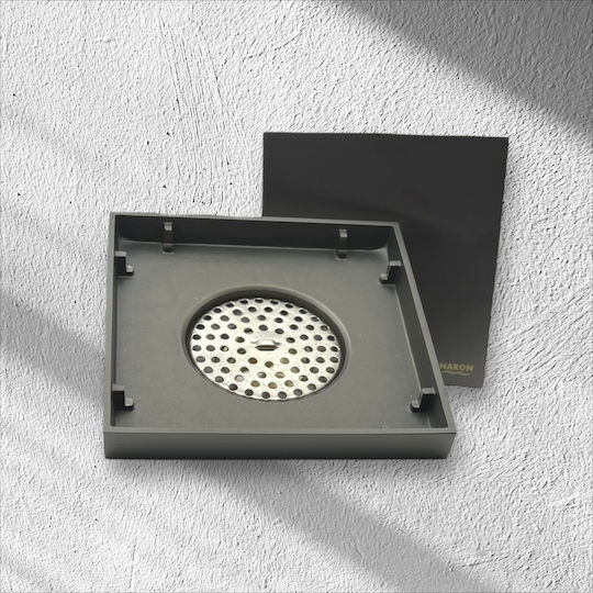 Naron Kupfer Siphon Boden mit Größe 15x15cm Gray