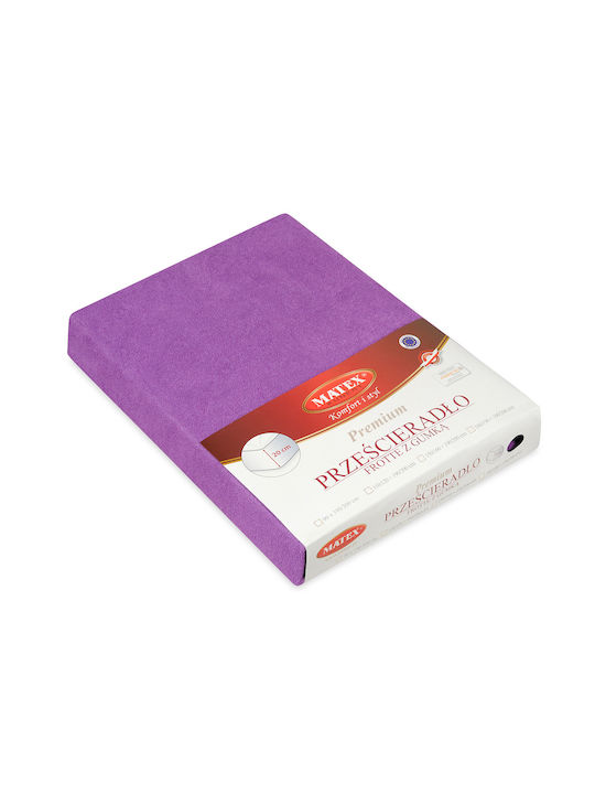 Matex Σεντόνι King Size με Λάστιχο 220x200+20εκ. Purple 22